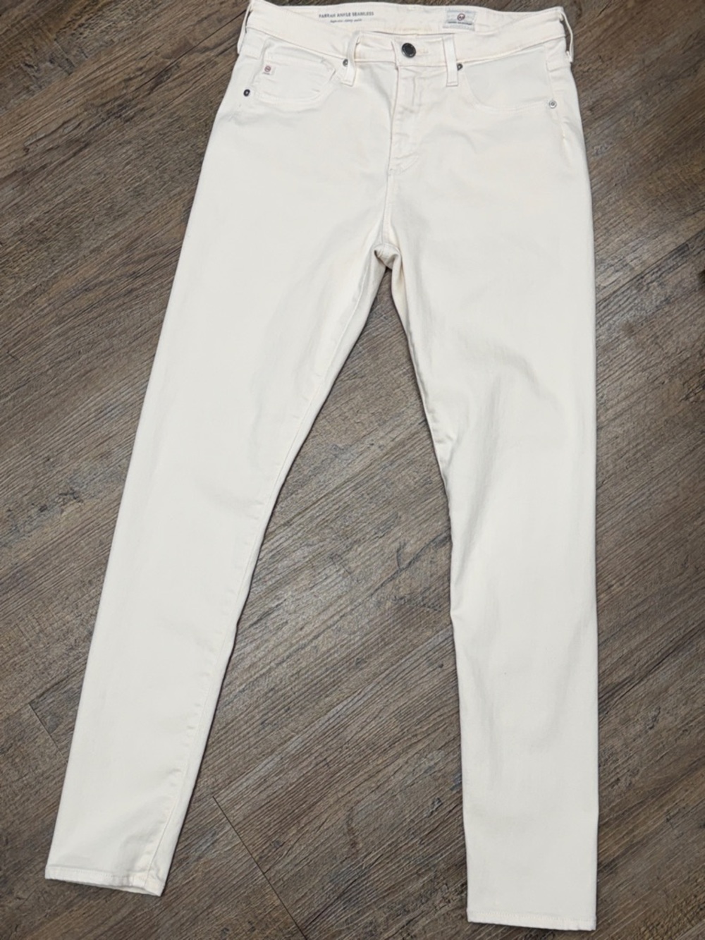 AG women’s Farrah Ankle Seamless Off-White high rise skinny Jeans size 28 - Picture 5 of 14